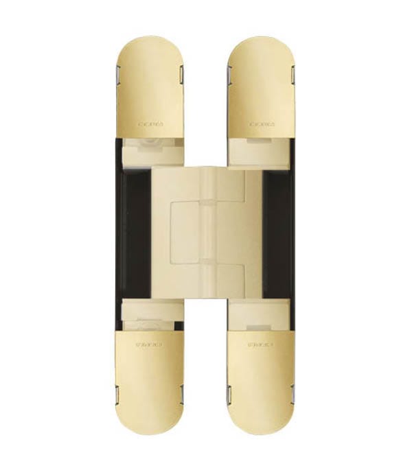 75Kg Fully Concealed 3D Hinge – Polished Brass in Polished Brass