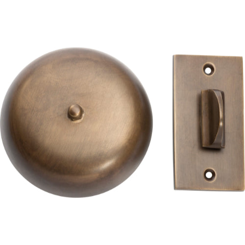 Turn Bell Plain Antique Brass D90mm in Antique Brass