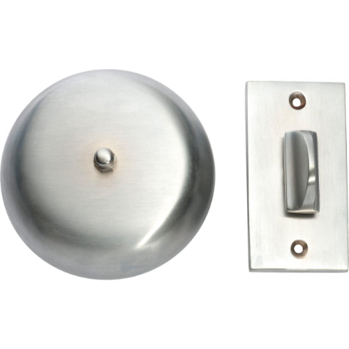 Turn Bell Plain Satin Chrome D90mm in Satin Chrome