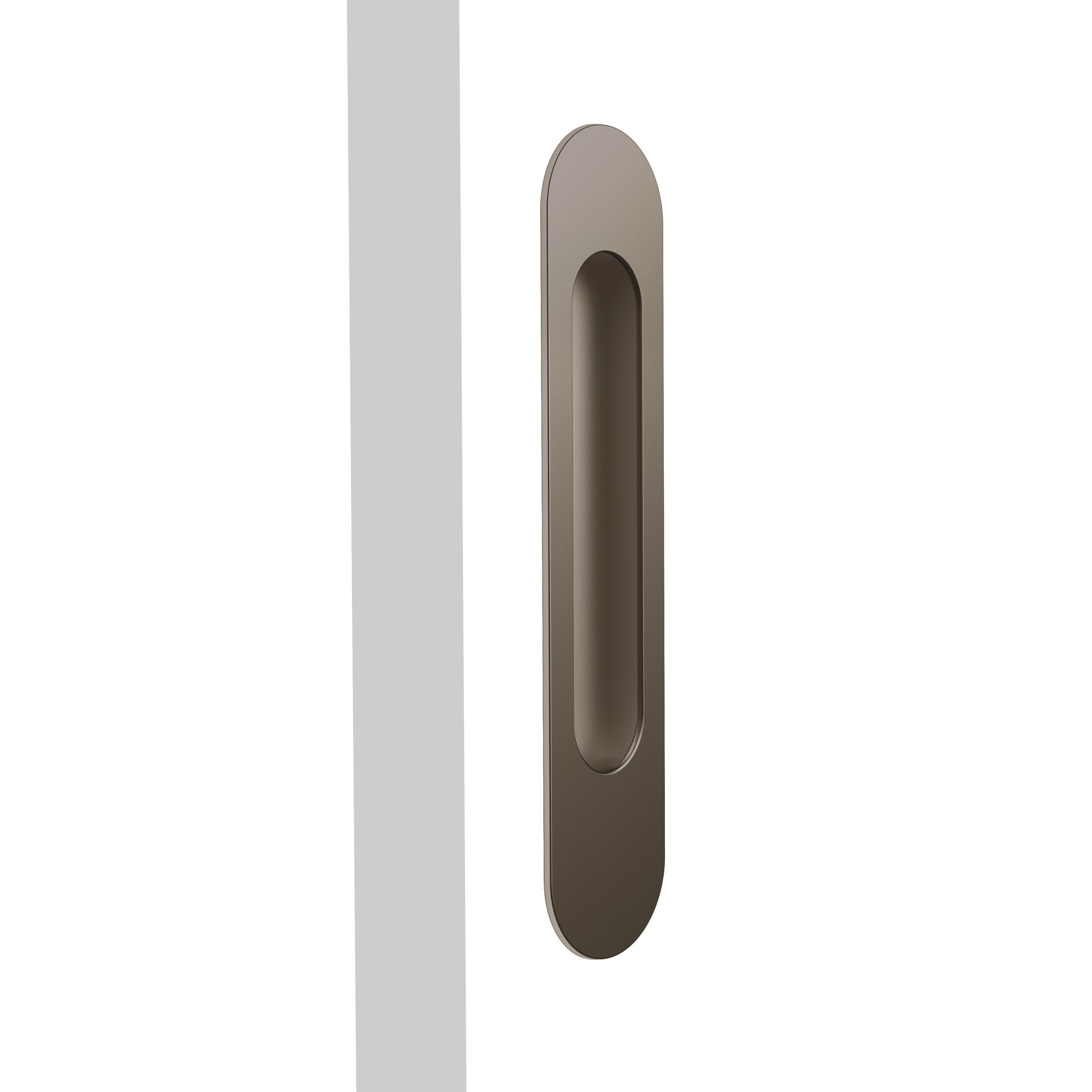 Mardeco Radius Flush Pull (each), H203mm x W45mm x D13mm, Face 2mm in Bronze