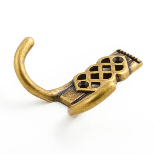 Castella Venetian Double Robe Hook in Antique Brass