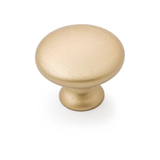 HERITAGE Shaker 30mm Plain Knob - Matt Brushed Bras in Matt Brushed Brass