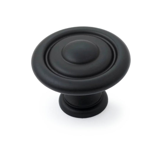 HERITAGE Shaker 35mm Fluted Knob - Matt Black in Matt Black