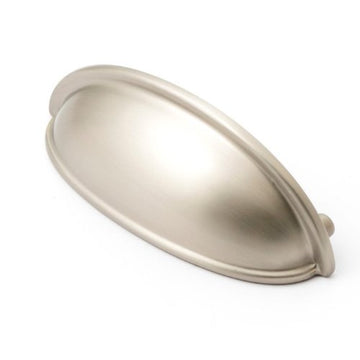 Castella Decade Cup Cabinet Pull Handle (Overall: 95mm) in Dull Brushed Nickel