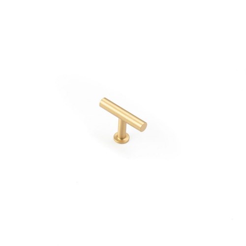 Stirling 50mm Solid Brass 'T' Knob in Satin Brass