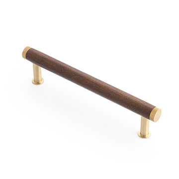 Kereste 192mm Handle in Walnut/ Satin Brass