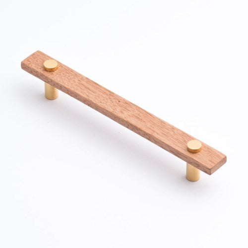 Castella Madera Cabinet Pull Handle in Tasmanian Oak / Polished Gold