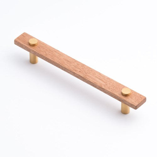 Castella Madera Cabinet Pull Handle in Tasmanian Oak / Brushed Gold