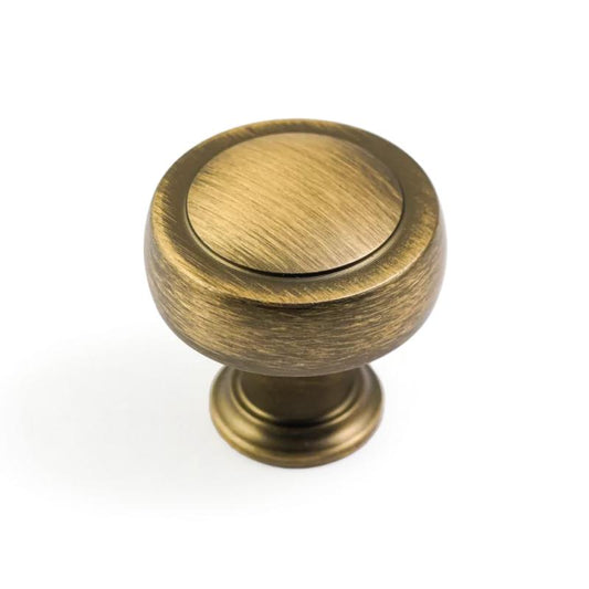 Castella Supple Knob 32mm in Brushed Antique Brass