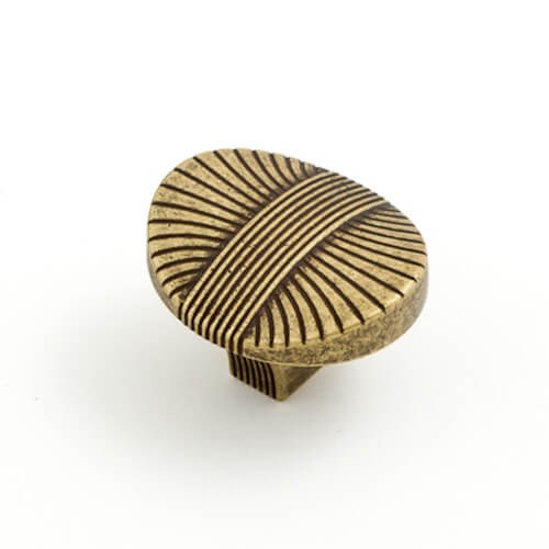 Castella Harvest Cabinet Knob in Antique Brass