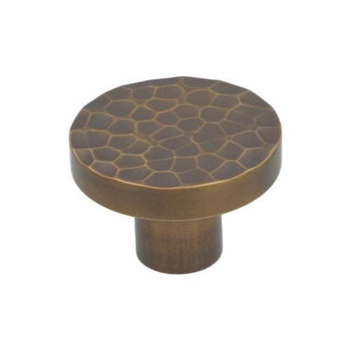 STUDIO Bexhill 38mm Hammered Knob - Aged Brass in Aged Brass