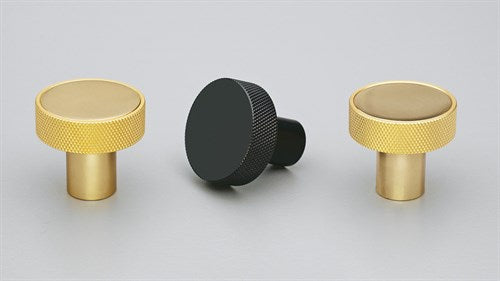 Bugle Knob 32mm diameter Polished Brass Matt E.D. in Polished Brass Matt Lacquer