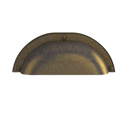 Traditional Shell 64mm CTC 100mm O/A in Rustic Brass