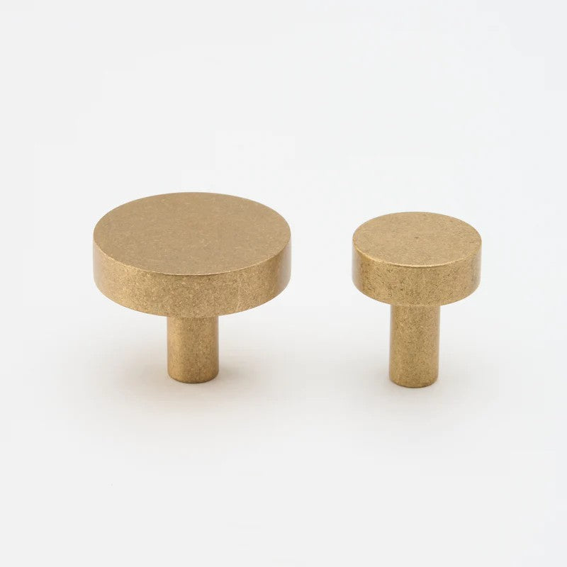 Lo & Co Ascot Knob in Tumbled Brass