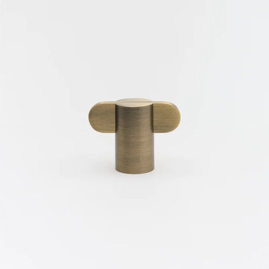 Lo & Co Intersect Knob in Aged Brass