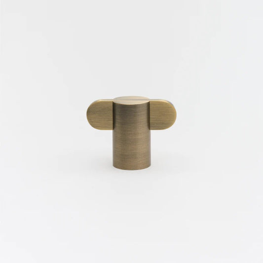 Lo & Co Intersect Knob in Aged Brass