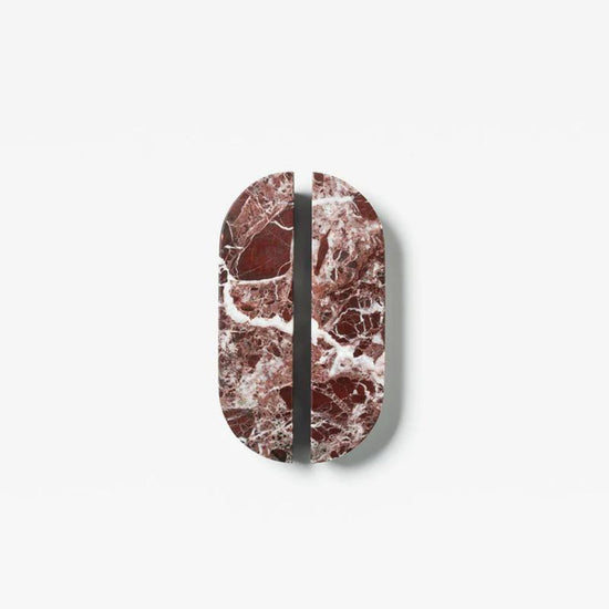 Dot Marble Handle Rosso Small in Rosso Marble