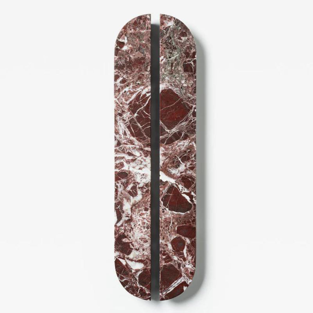 Dot Marble Handle Rosso Large in Rosso Marble