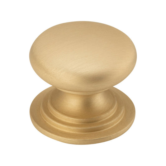 Cupboard Knob Sarlat Brushed Brass P27xD32mm in Brushed Brass