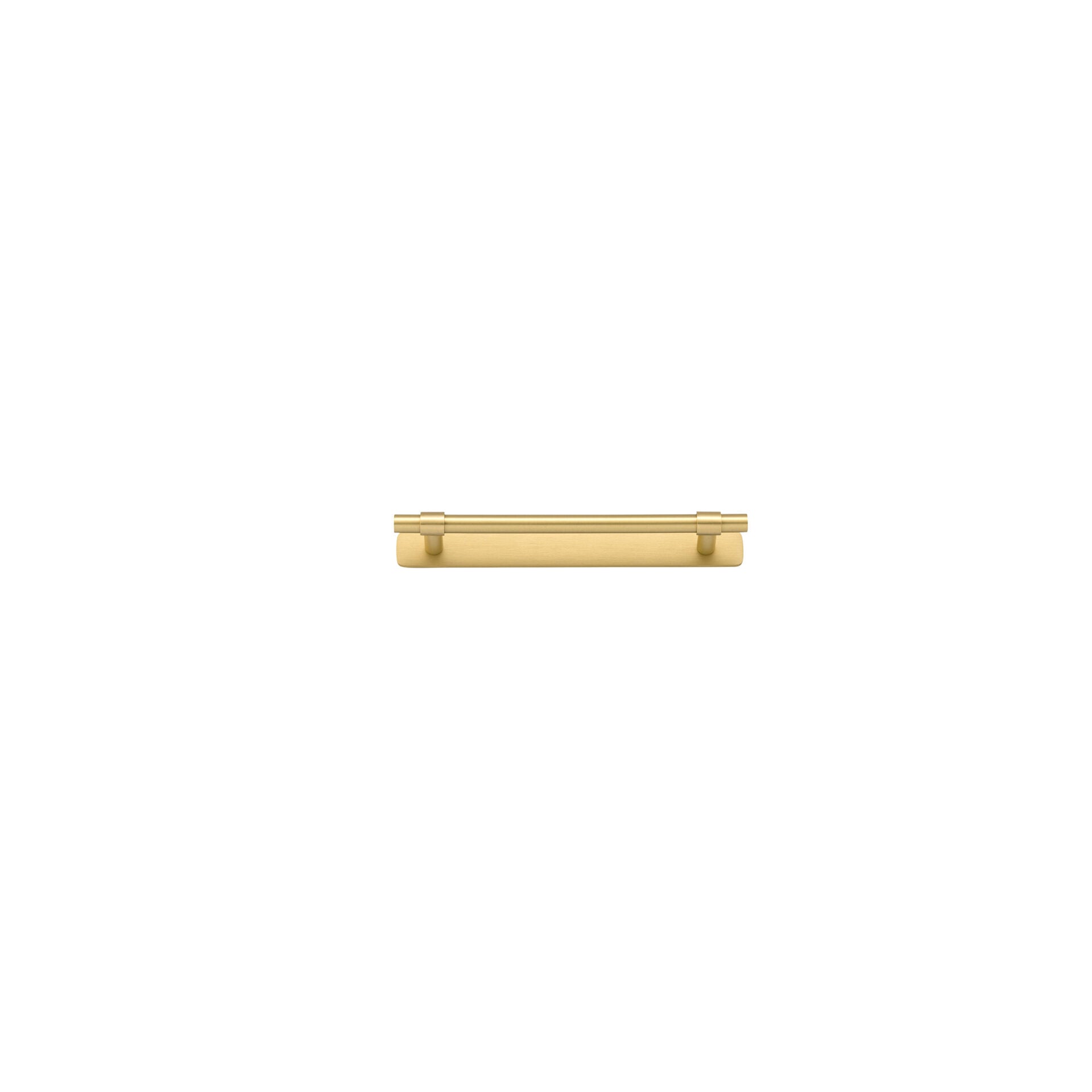 Cabinet Pull Helsinki Brushed Gold PVD L205xP39mm BD11mm CTC160mm With Backplate W205xH24mm T3mm in Brushed Gold PVD