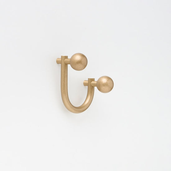 Lo & Co Sphere Hook Small in Tumbled Brass