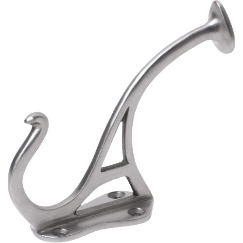 Hat & Coat Hook Circular End Iron Polished Metal H115xP90mm in Polished Metal