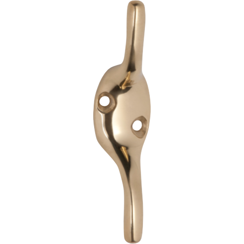 Cleat Hook Polished Brass H75xP20mm in Polished Brass