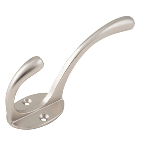 Hat & Coat Hook Victorian Satin Nickel H110xP50mm in Satin Nickel