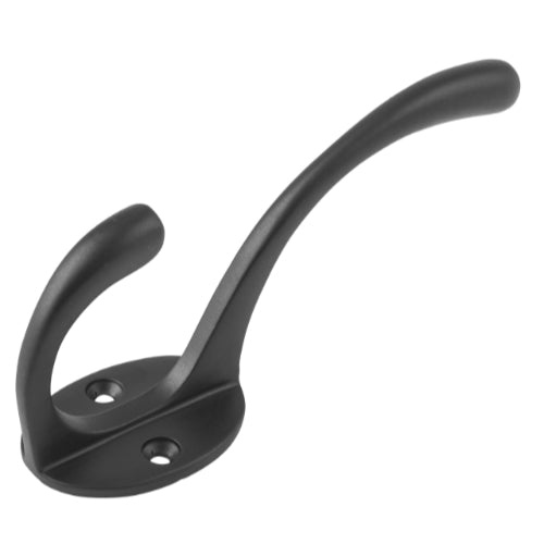 Hat & Coat Hook Victorian Matt Black H110xP50mm in Matt Black