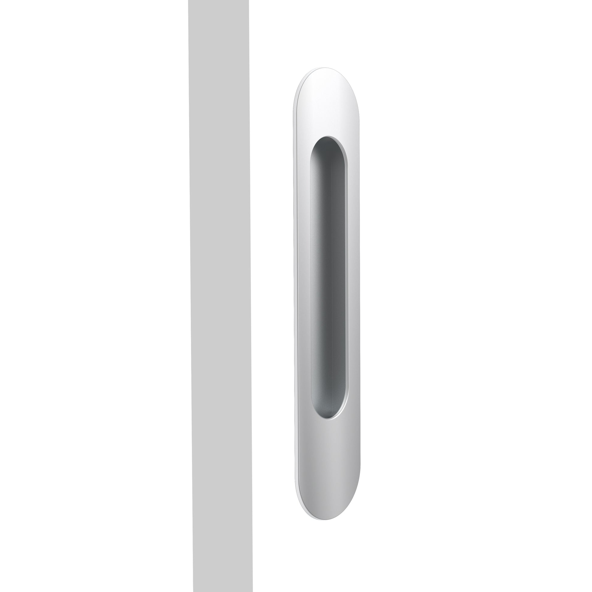 Mardeco Radius Flush Pull (each), H203mm x W45mm x D13mm, Face 2mm in Polished Chrome