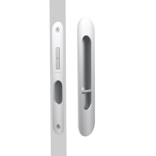 Mardeco Radius Flush Pull Privacy Set, suits 34mm - 50mm thick doors, Backset 35mm in Polished Chrome