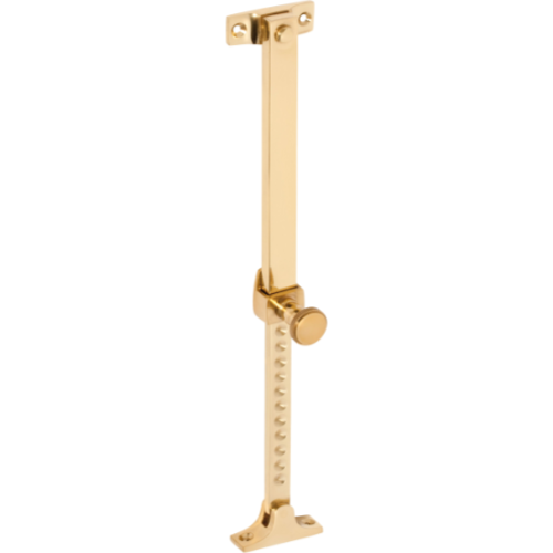 Casement Stay Telescopic Screw Down Polished Brass L200-295mm in Polished Brass