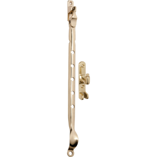 Casement Stay Sidemount Polished Brass L300mm in Polished Brass