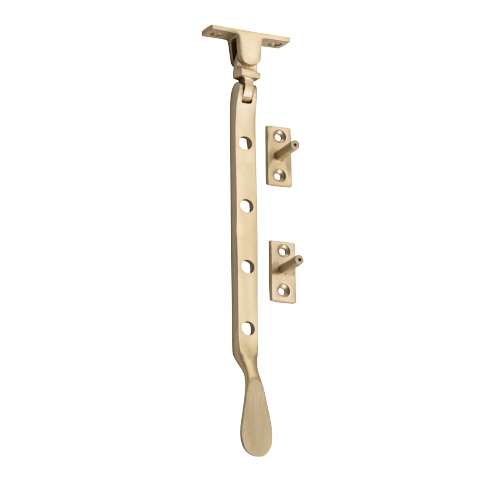 Casement Stay Base Fix Small Satin Brass L200mm in Satin Brass