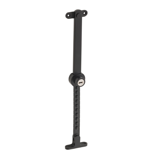 Casement Stay Stainless Steel Telescopic Locking Matt Black L200-295mm in Matt Black