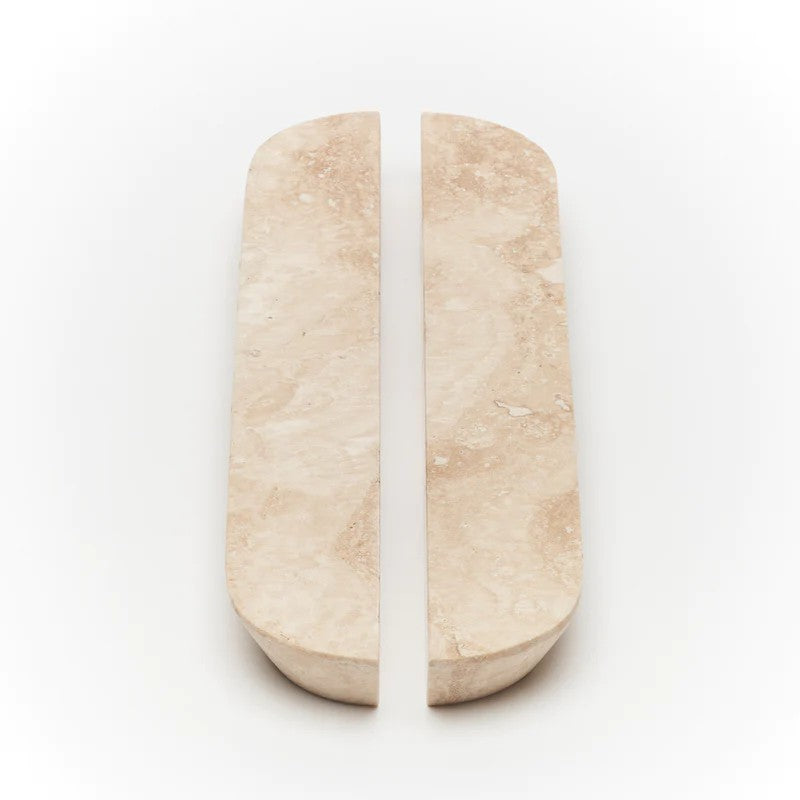 Dot Travertine Handle Large in Travertine Marble