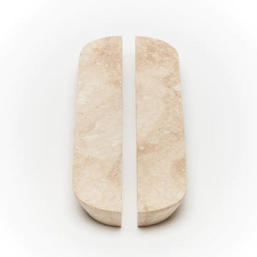 Dot Travertine Handle Large in Travertine Marble