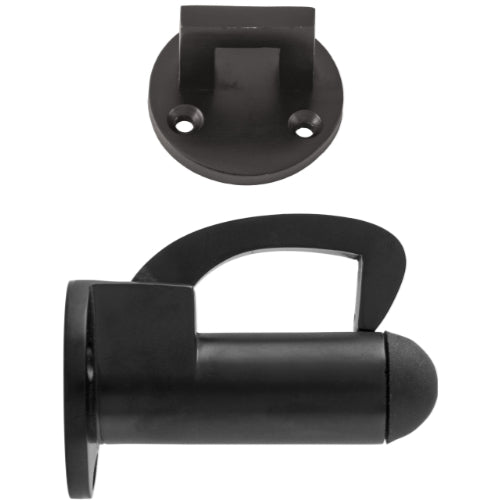 Door Stop Hook Matt Black D39xP70mm in Matt Black