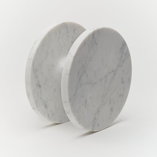 Lo & Co Ora Entry Pull Carrara Marble in Carrara Marble