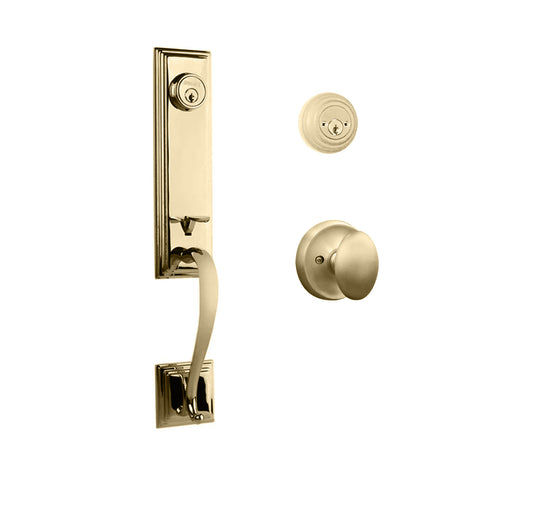 Somme Entry D/C w/Uovo Knob L03 BP in Polished Brass