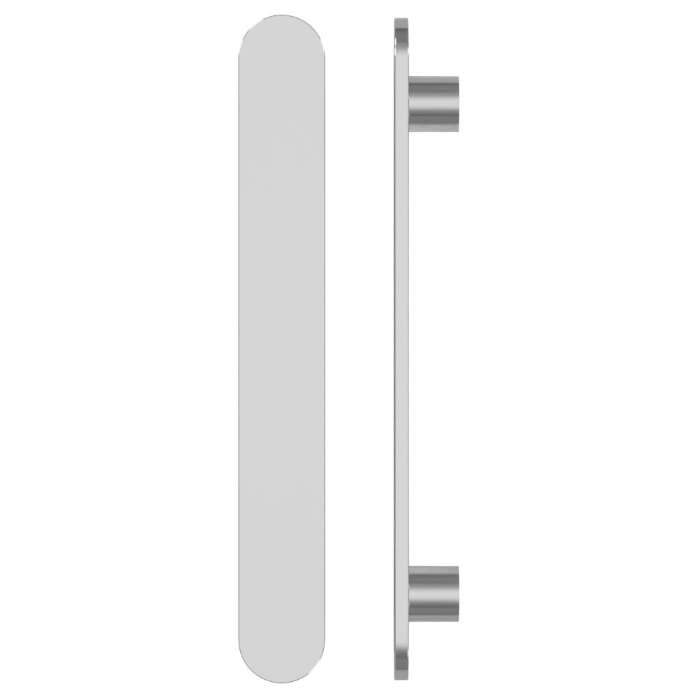 Single M21 Entrance Pull Handle, 10mm Face, H860mm x W60mm x CTC740mm in Polished Nickel