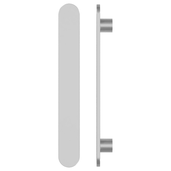 Single M21 Entrance Pull Handle, 10mm Face, H860mm x W60mm x CTC740mm in Satin Nickel