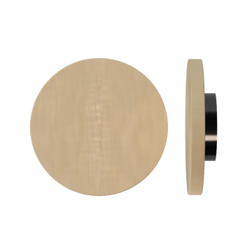 Single T01 Timber Entrance Pull Handle, American Oak, Ø300mm x Projection 68mm, in Raw Timber (ready to stain or paint) in White Oak / Black