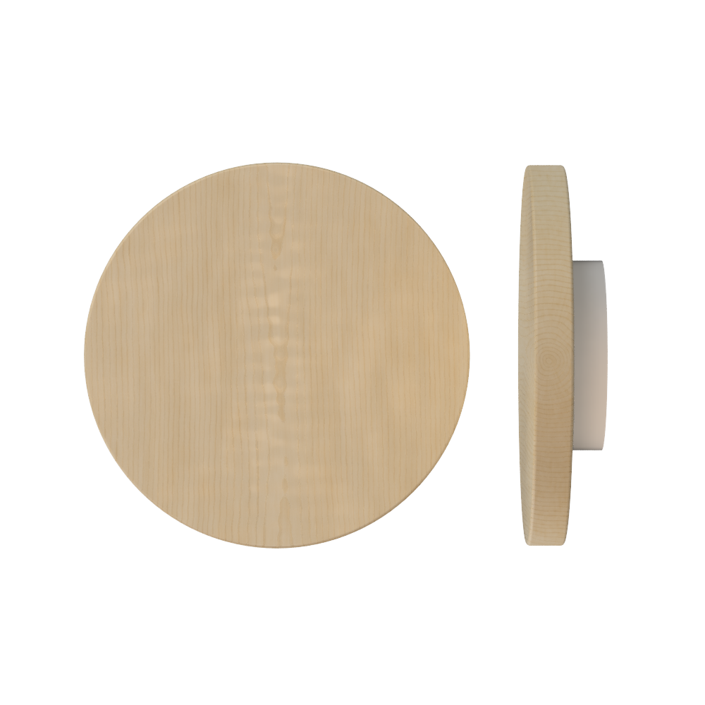 Single T01 Timber Entrance Pull Handle, American Oak, Ø300mm x Projection 68mm, in Raw Timber (ready to stain or paint) in White Oak / Powder Coat