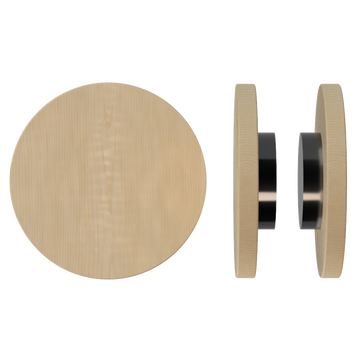 Pair T01 Timber Entrance Pull Handle, American Oak, Back to Back Fixing, Ø300mm x Projection 68mm, in Raw Timber (ready to stain or paint) in White Oak / Black