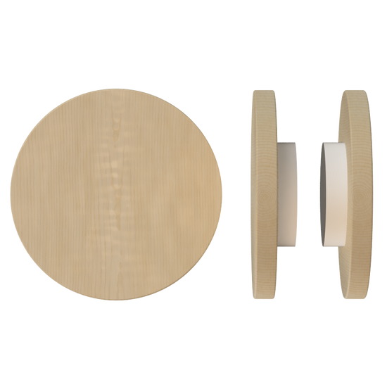 Pair T01 Timber Entrance Pull Handle, American Oak, Back to Back Fixing, Ø300mm x Projection 68mm, in Raw Timber (ready to stain or paint) in White Oak / Powder Coat