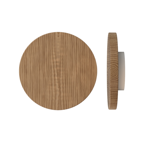 Single T01 Timber Entrance Pull Handle, American Walnut, Ø300mm x Projection 68mm, in Raw Timber (ready to stain or paint) in Walnut / Powder Coat