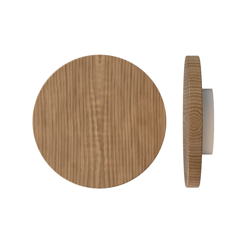 Single T01 Timber Entrance Pull Handle, American Walnut, Ø300mm x Projection 68mm, in Raw Timber (ready to stain or paint) in Walnut / Powder Coat