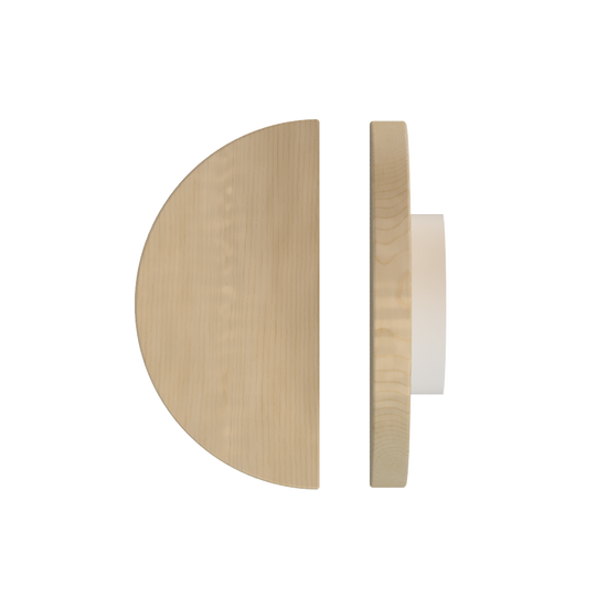 Single T02 Timber Entrance Pull Handle, American White Oak, Ø300mm, in Raw Timber (ready to stain or paint) in White Oak / Powder Coat