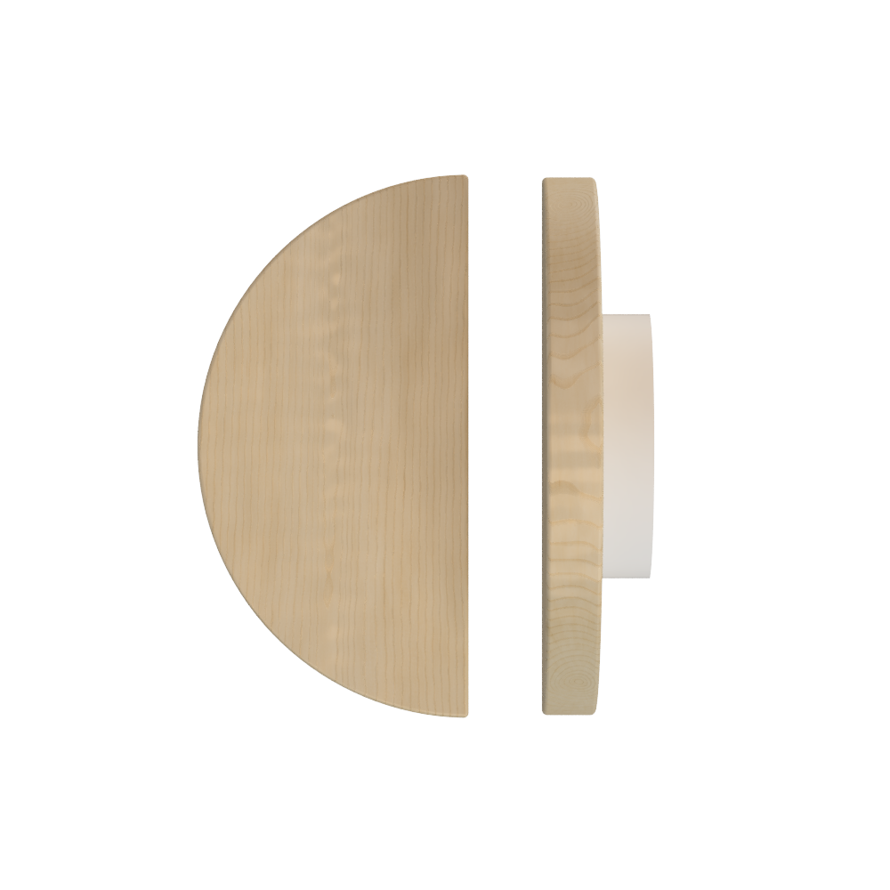 Single T02 Timber Entrance Pull Handle, American White Oak, Ø300mm, in Raw Timber (ready to stain or paint) in White Oak / Powder Coat